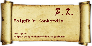 Polgár Konkordia névjegykártya